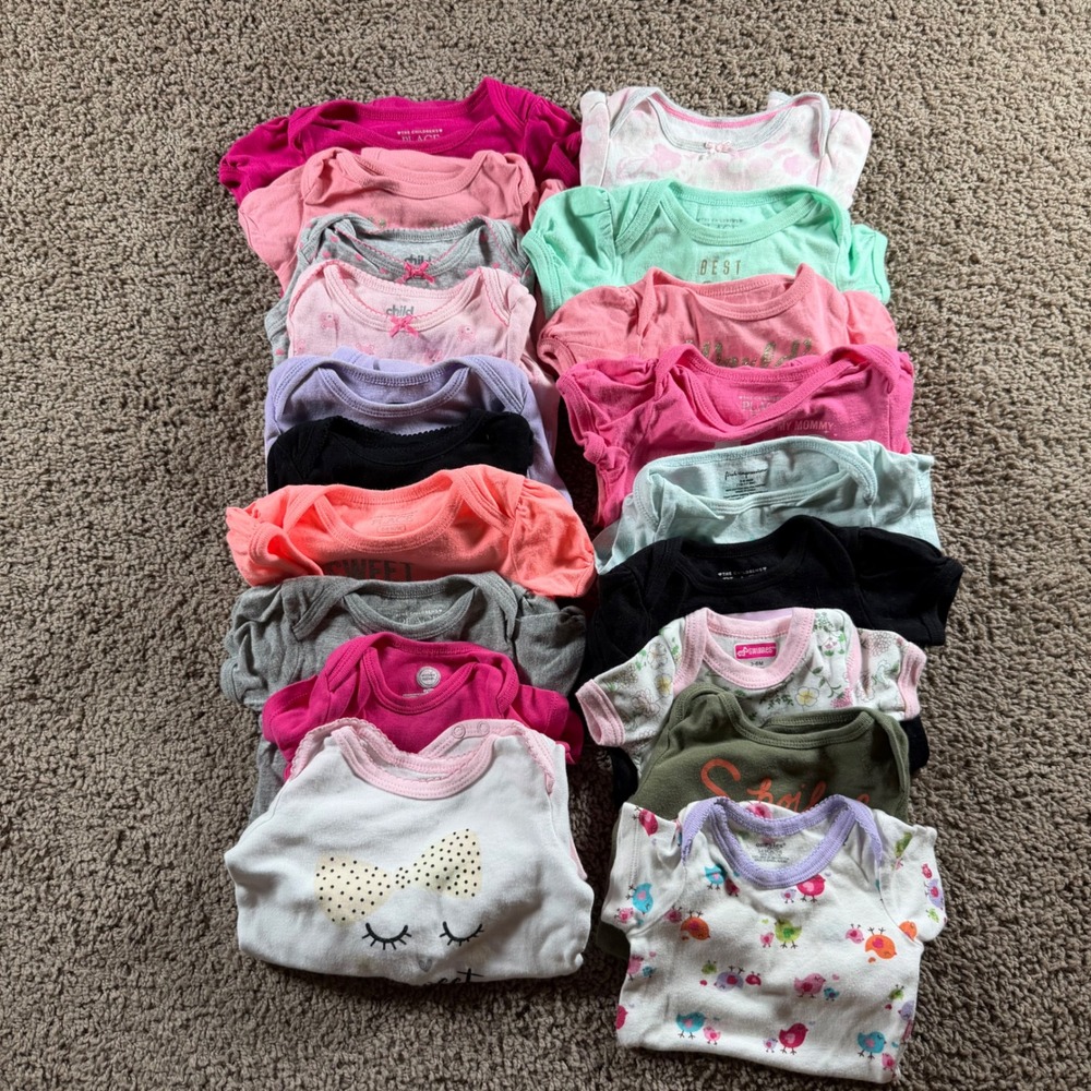 Baby Girl Bodysuit Lot Childrens 3-6 mo onepiece bundle 19 pieces summer infant